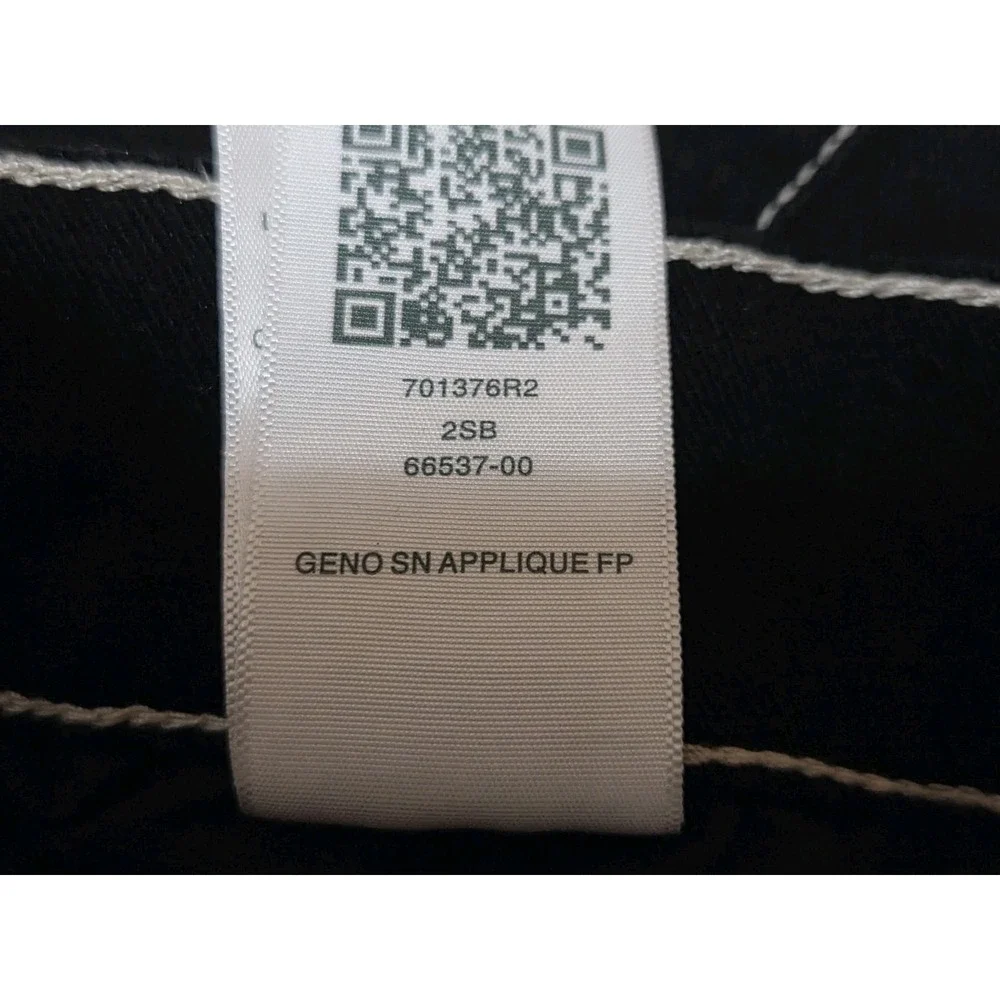 True Religion Jeans Mens 34 Geno Relaxed Slim Stretch Black /w Blue Stitching